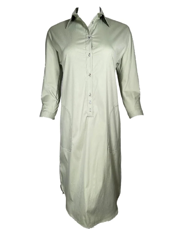 Timeless Style Promotions Boho Chic Women's Shirt Dress In Celadon