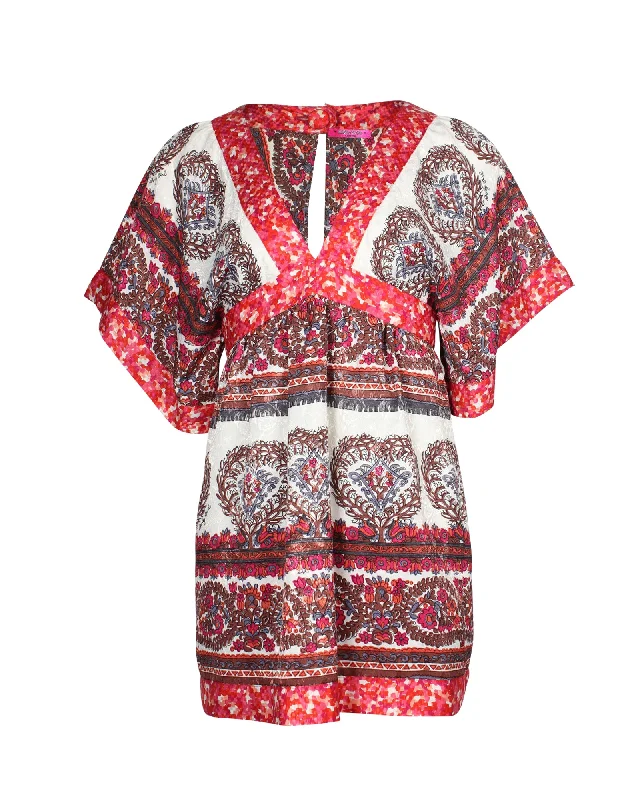 Must-Have Style Discounts Flowy Fabric Anna Sui Printed Kimono Mini Dress in Multicolor Silk