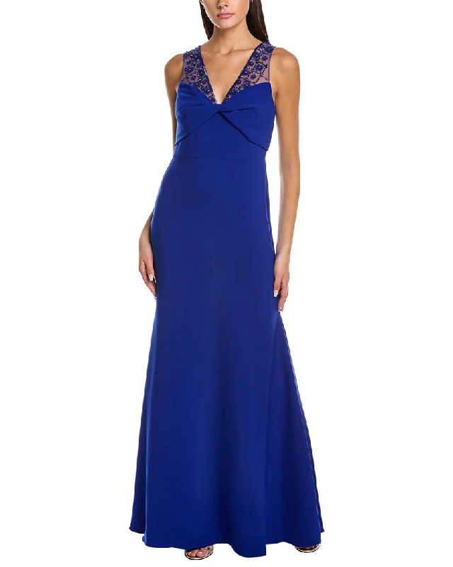 Daring Fashion Promotions Coastal Beach - Inspired Style Theia Alva Beaded Crepe Gown