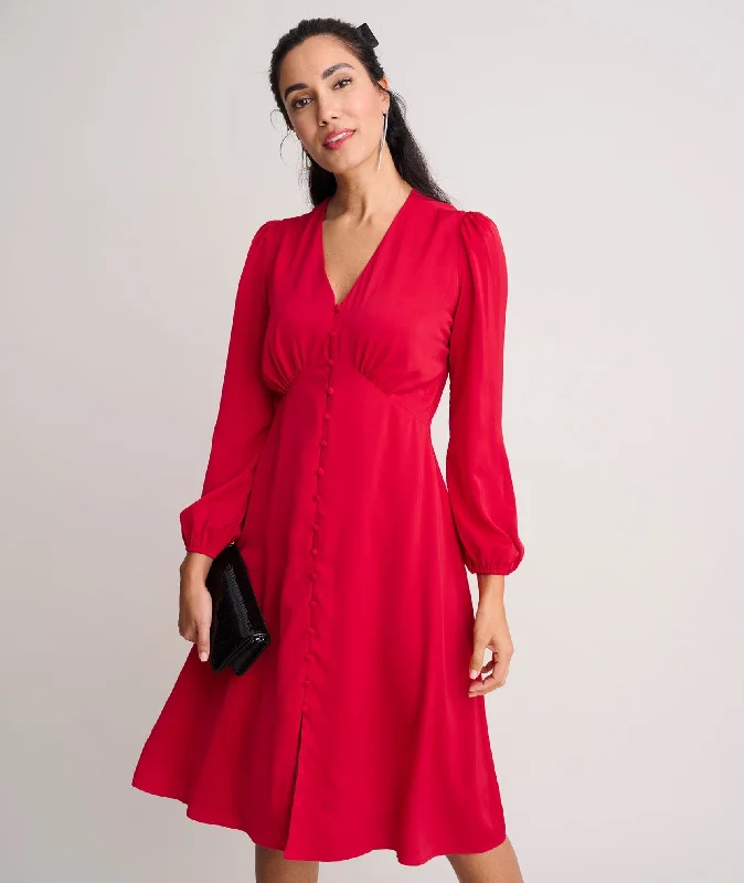 Discover Now Limited - Stock Satin V-Neck Malorie Dress - FINAL SALE