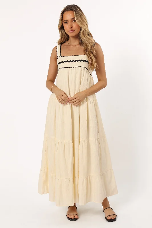 Trendy Fashion Sale Romantic Detailing Monroe Midi Dress - Cream