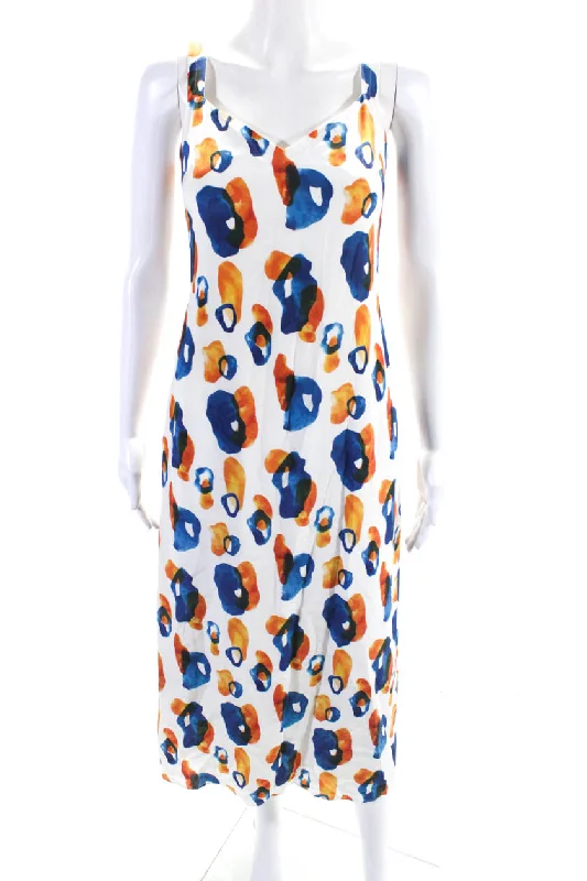 Limited Stock, Big Sale Fashion-Forward Style Jason Wu Womens White Silk Printed Scoop Neck Sleeveless Shift Dress