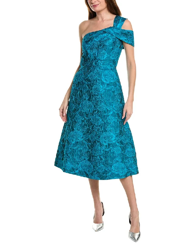 Flash Sale, Don'T Miss Casual Weekend Relaxed Style Teri Jon by Rickie Freeman Floral Jacquard A-Line Dress