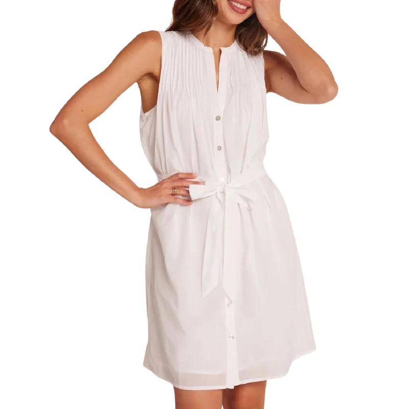 Shop Sale Items Alluring Design Sleeveless Pintuck Dress In White