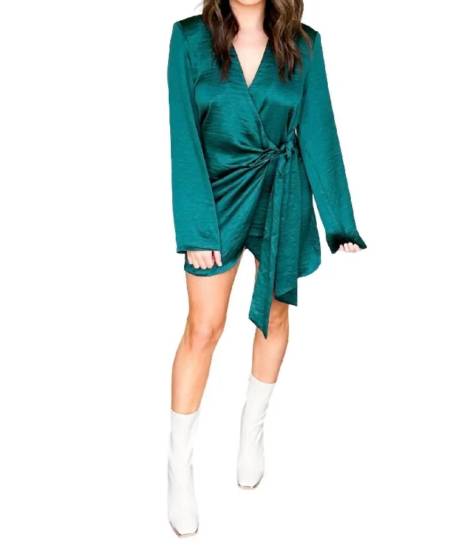 Spring Offer Great Deals on Ethnic Cultural Wear Satin Mini Dress In Hunter