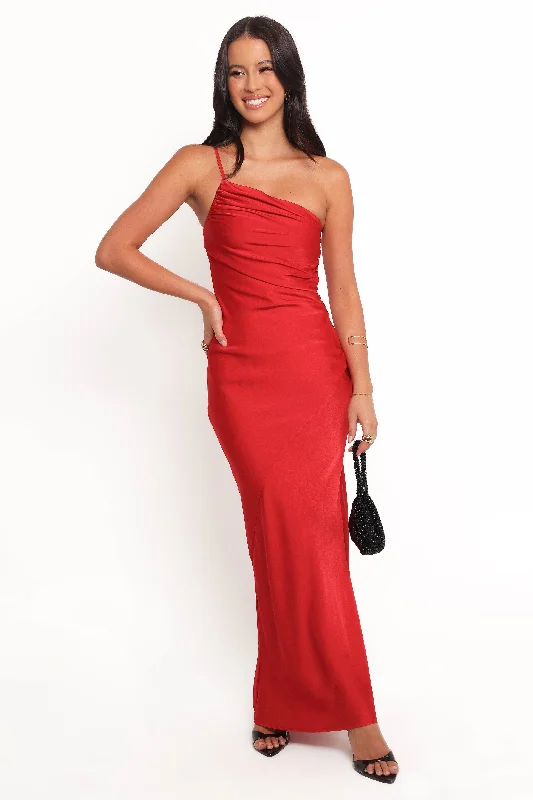 Find Your Unique Flair Minimalist Office - Ready Style Safir Maxi Dress - Red