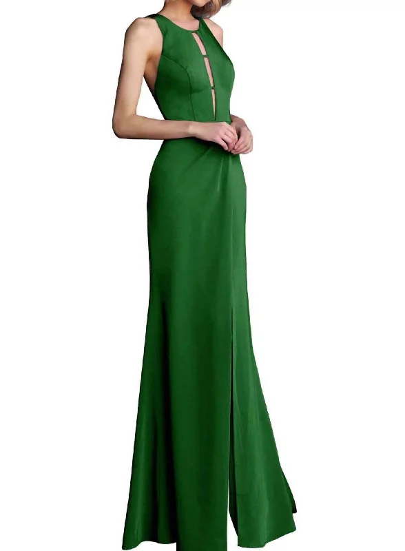 The Latest Fashion Trends Boho Chic Criss Cross Back Formal Gown In Green