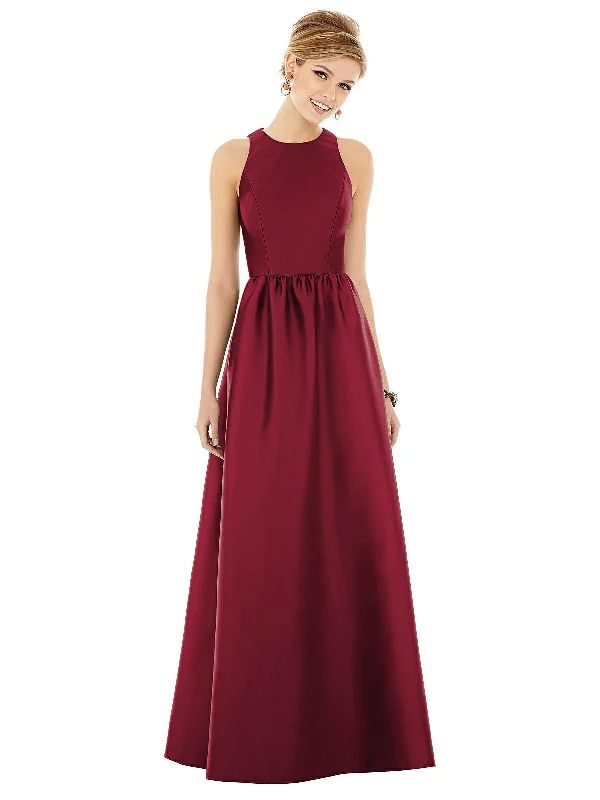 Ends Soon Casual Elegance Sleeveless Keyhole Back Satin Maxi Dress