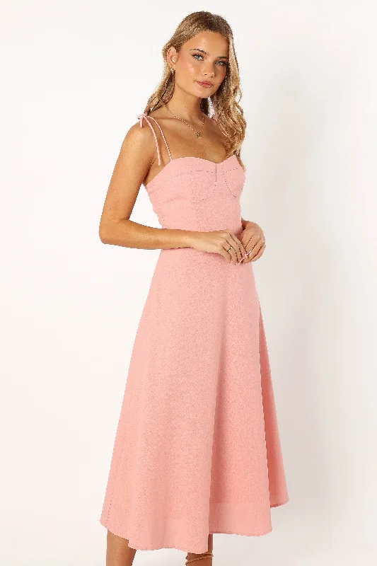 Inspired By You, Designed For You Contemporary Elegance Remi Midi Dress - Soft Rose