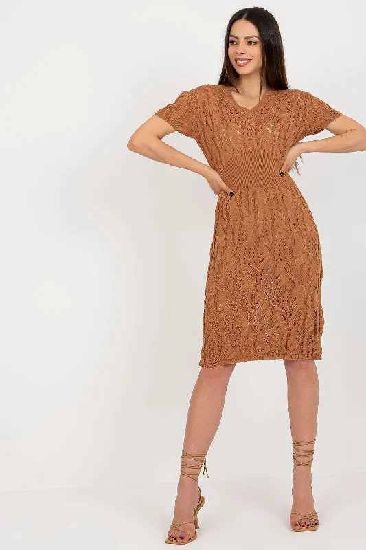 Limited Time Deal Casual Weekend Relaxed Style Badu Openwork Knit Midi Dress