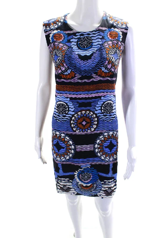 Exclusive Fashion Deals Save on Classic Elegant Styles PETER PILOTTO Womens Abstract Print Sleeveless Sheath Dress Multicolor