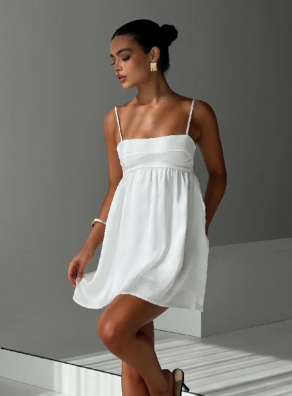 Sleek Style Discounts Cottagecore Rustic Charm Style Ortega Mini Dress White Petite