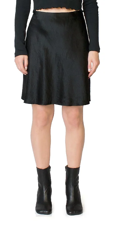 Special Offer For You Contemporary Chic Satin Short Slip Skirt In Black