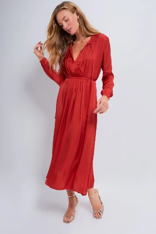 Timeless Elegance Redefined Romantic Date - Night Ensemble Molten Lava August Maxi Dress