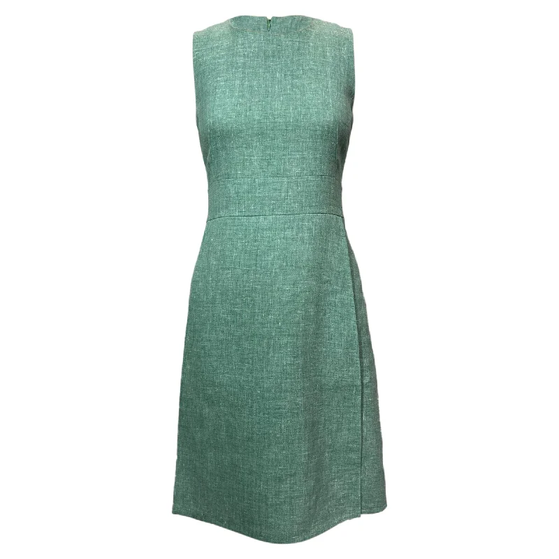 Flash Sale Seasonal Trend Akris Sleeveless Knee-Length Dress in Green Linen