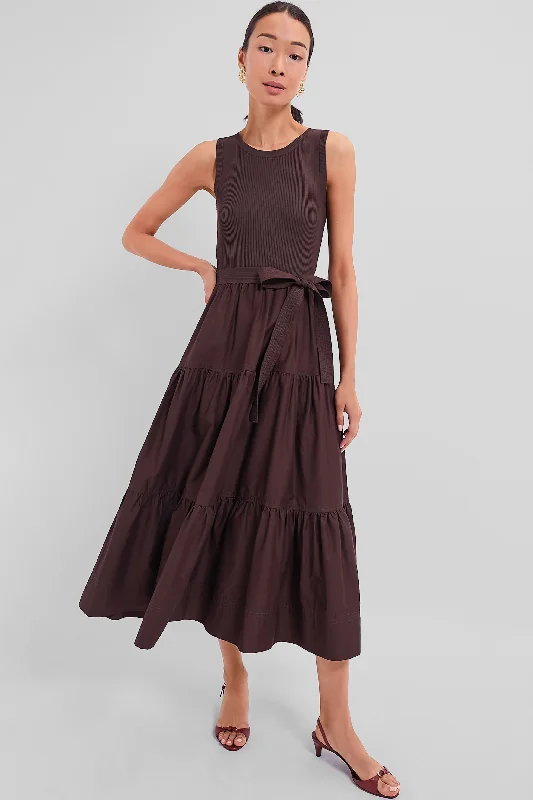 Cool Prices Formal Outfit Brown Sleeveless Maxi Dress