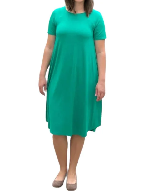 Modish Fashion Discounts Classic Appeal Shirt Dress In Kelly Green