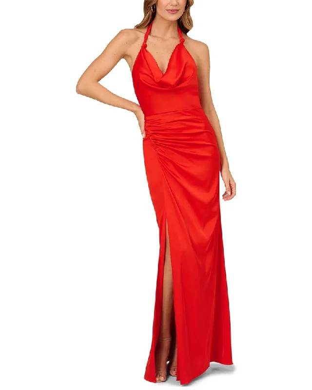 Limited Time Special Offer Elevated Style Liv Foster Stretch Satin Halter Gown