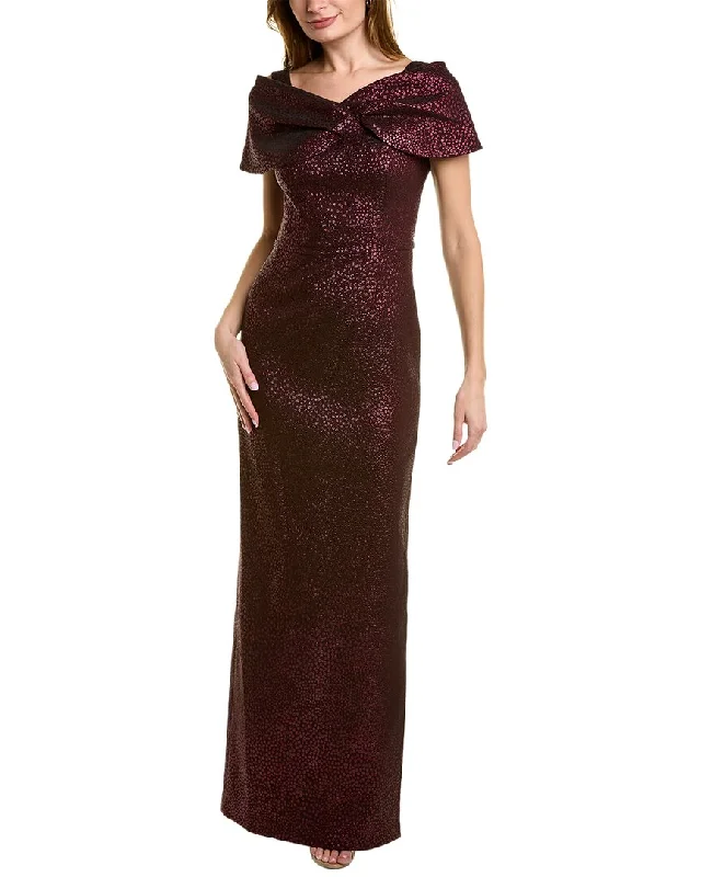 Flash Sale Fever Exquisite Craftsmanship Teri Jon by Rickie Freeman Metallic Jacquard Gown