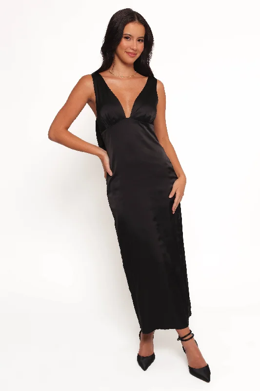 Discover Promotions Classic Charm Lenora Maxi Dress - Black