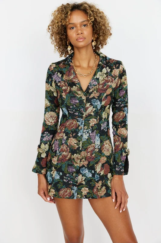 Daring Fashion Promotions Fashion-Forward Style SALE - Fynn Floral Blazer Dress