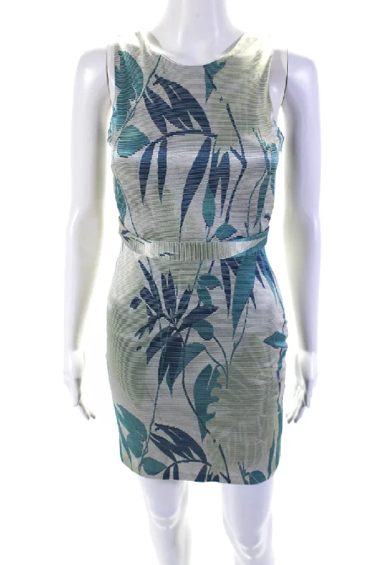 Fashion-Forward Offers Formal Outfit Jonathan Simkhai Womens Leaf Print Sleeveless Dress Multi Colored