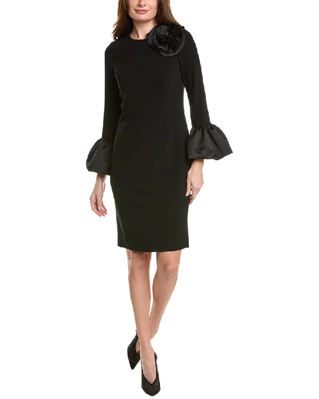 On-Trend Fashion Offers Sophisticated Cut Teri Jon by Rickie Freeman Satin Trim Mini Dress