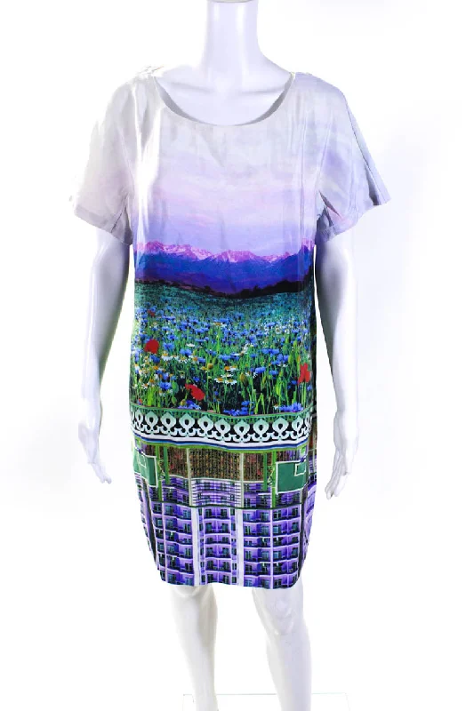 Stupidly Low Prices Y2K Nostalgic Fashion Look Mary Katrantzou Womens Silk Abstract Print Shirt Dress Multi Colored