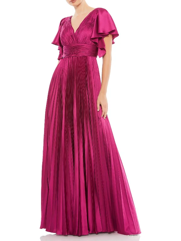 Weekend Exclusive Dreamy Draping Womens Satin A-Line Evening Dress