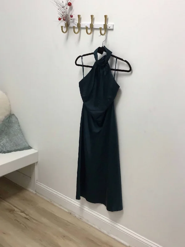 Affordable Luxury Fashion Urban Sophistication Pine Satin Dress In Pine Green