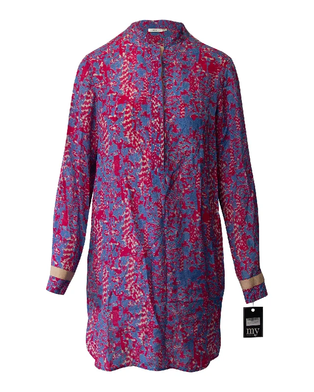 Hot Styles Fashion-Forward Style See by Chloe Buttondown Shirt Dress in Phytonskin Print Silk