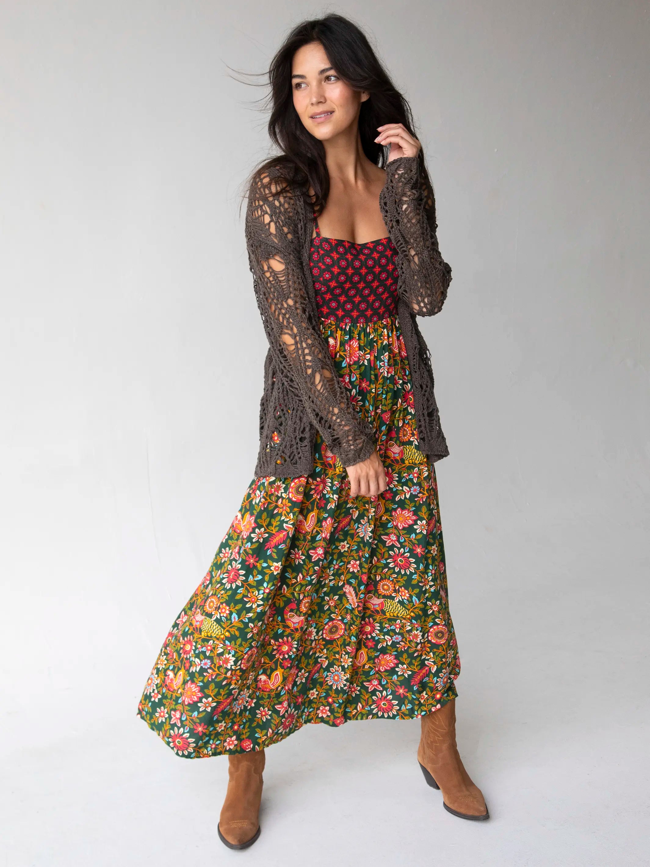 Season Offer Seasonal Trend Bailey Maxi Dress - Multi Floral Border