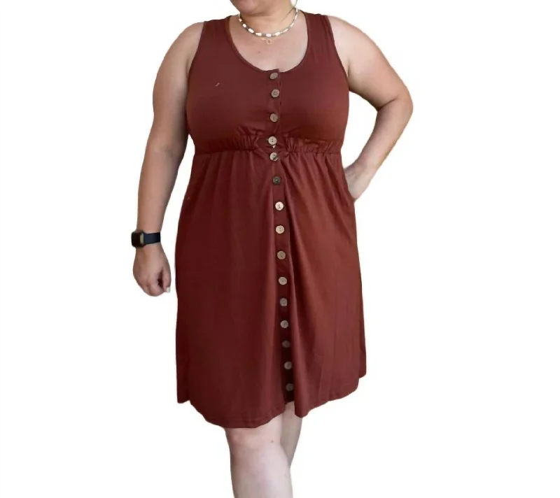 Urban Elegance Deals Elegant Ensemble Sleeveless Dress In Caramel