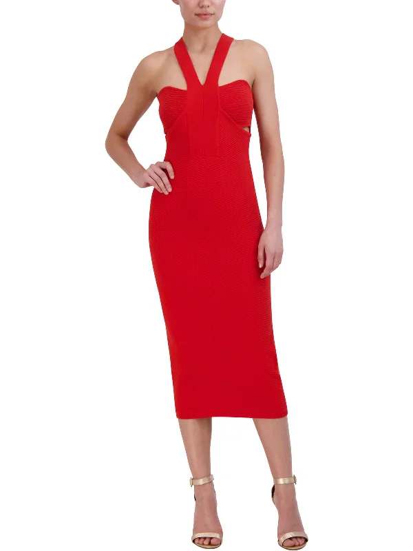 Hot Deals Statement Piece Womens Sleeveless Ribbed Sheath Dress