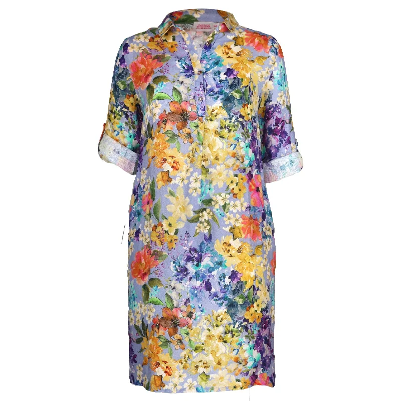 Limited Time Final Clearance Mandy Cocoon Midi Dress Floral Lilac