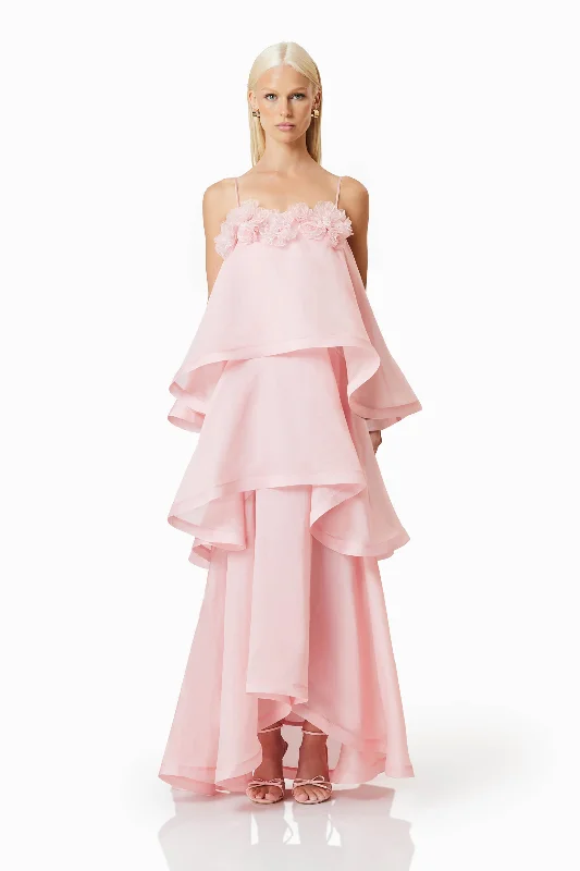 Stylish Looks Effortless Comfort OMR x ELLIATT: Swallowtail Day To Night Maxi Dress In Pink