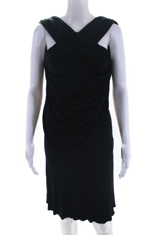 End Of Season Sale Exquisite Craftsmanship Rafael Cennamo Women's Sleeveless Open Back V Neck Cocktail Dress Navy