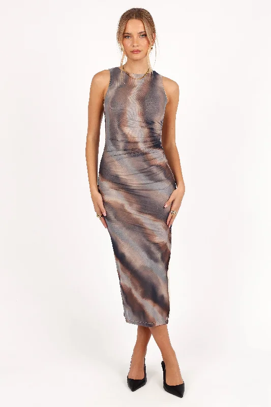 Limited Stock, Big Discounts Timeless Elegant Rylee Midi Dress - Tie Dye