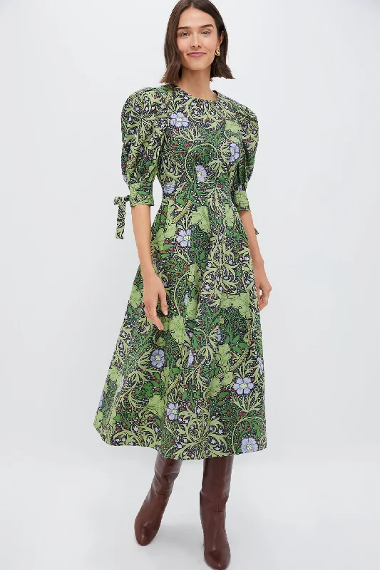 Limited Stock, Big Discounts Limited - Edition Drops Green Vine Floral Grayson Midi Dress