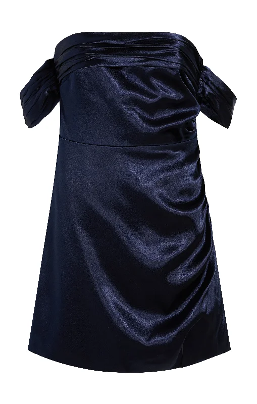 Chic And Trendy Flowing Silhouette Satin Paz Dress