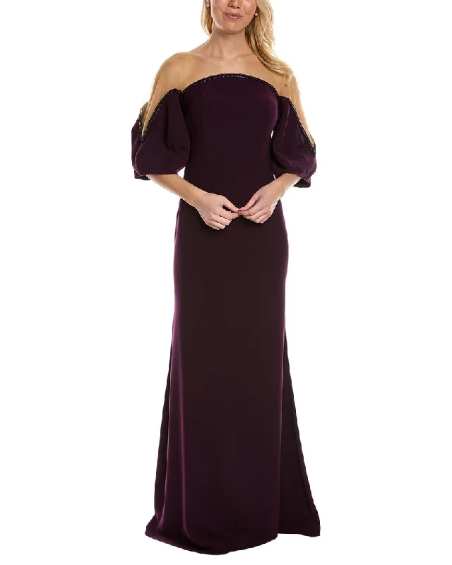 Contemporary Chic Promotions Feminine Elegant Rene Ruiz Crepe Gown