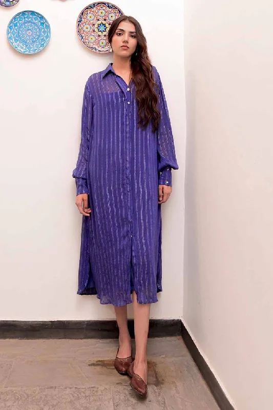 Romantic Chic Deals Formal Outfit Neelambar Zari Textured Shirt Dress