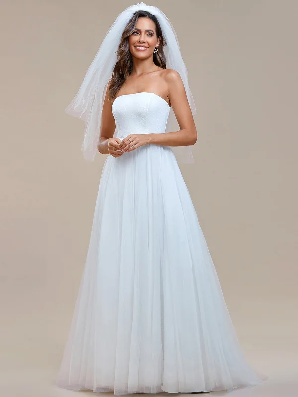 Sophisticated Style Offers Grab Romantic Date - Night Styles Now Simple Off Shoulder Mesh Wholesale Wedding Dresses