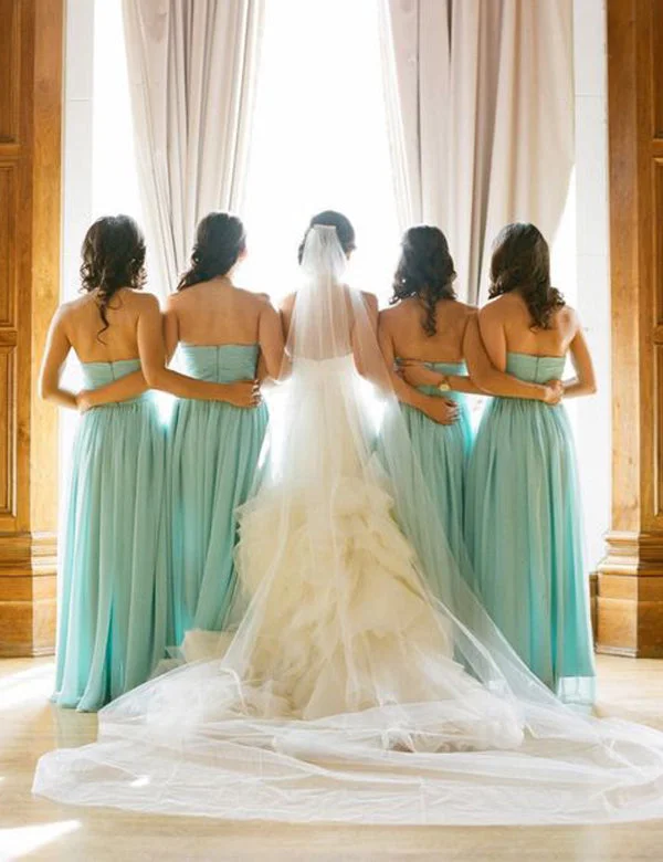 Unleash Your Fashion Elegant Details Simple A-Line Sweetheart Floor Length Mint Green Bridesmaid Dress