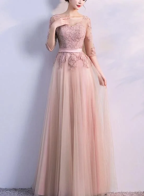 Final Sale Graceful Movement Pink Tulle Bridesmaid Dresses Long, Lovely Bridesmaid Dresses Prom dress    cg20108