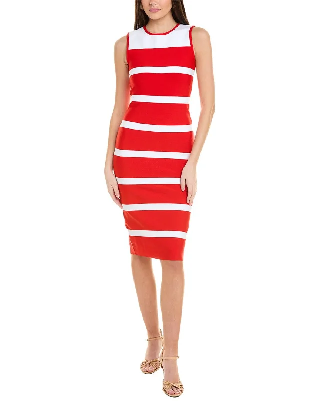 New Styles Just In Bold Silhouette Gracia Colorblocked Zip-Back Bodycon Dress