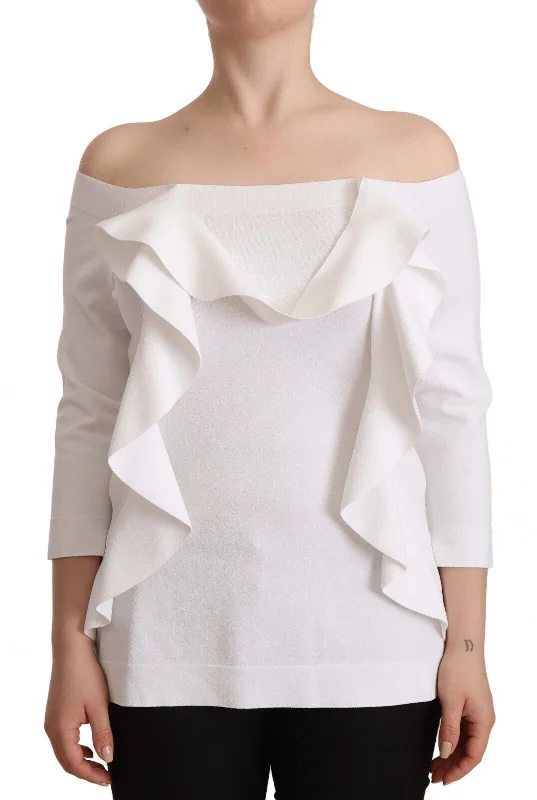 Vintage-Inspired Style Offers Feminine Grace EXTERIOR Chic Off-Shoulder Long Sleeve Blouse