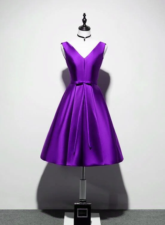 Flash Sale Now Floral Style Purple Bridesmaid Dress Short Homecoming Dress   cg13444