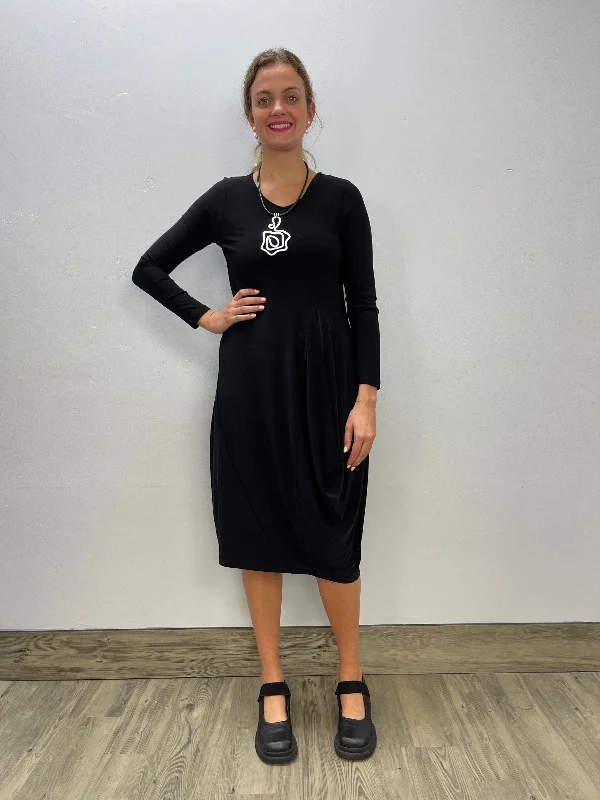 Classy Style Discounts Elegant Details Black Long Sleeve McKinley Dress