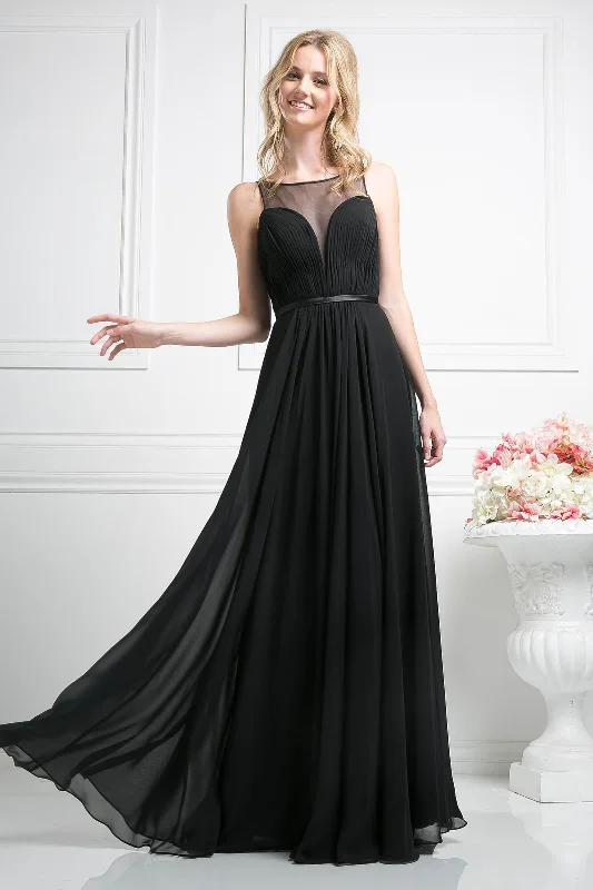 Street Style Discounts Dreamy Aesthetic Cinderella Divine CD7458 Long Chiffon Empire Waist Formal Prom Dress